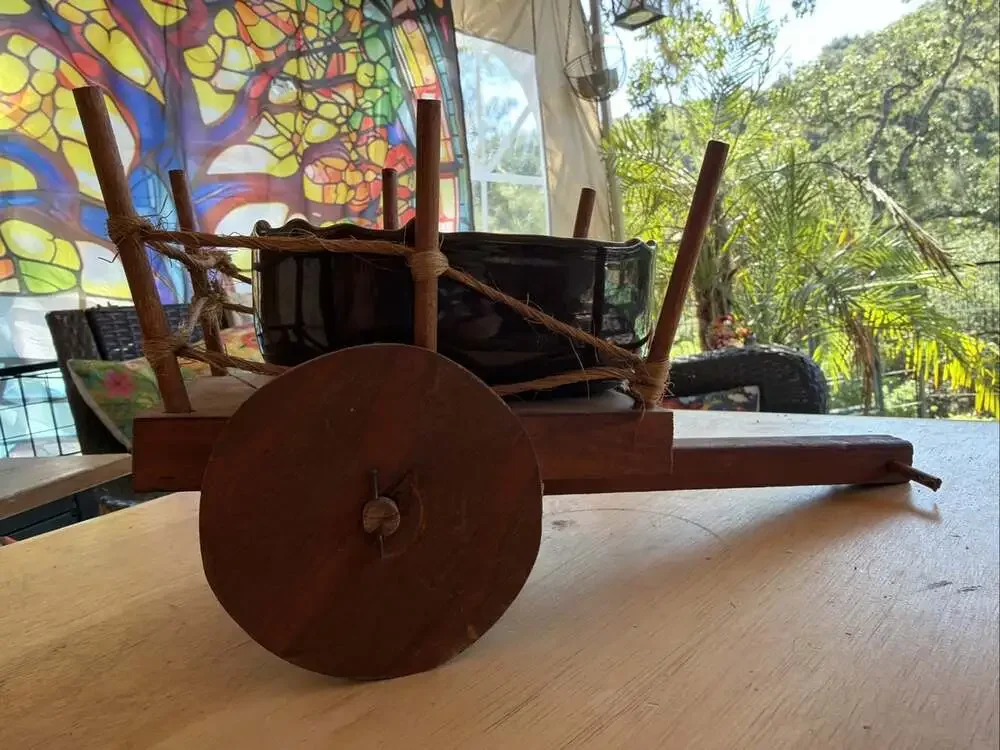 old wooden ox cart, folk art, Americana, primitive, art, carved,PrairieCore 0878